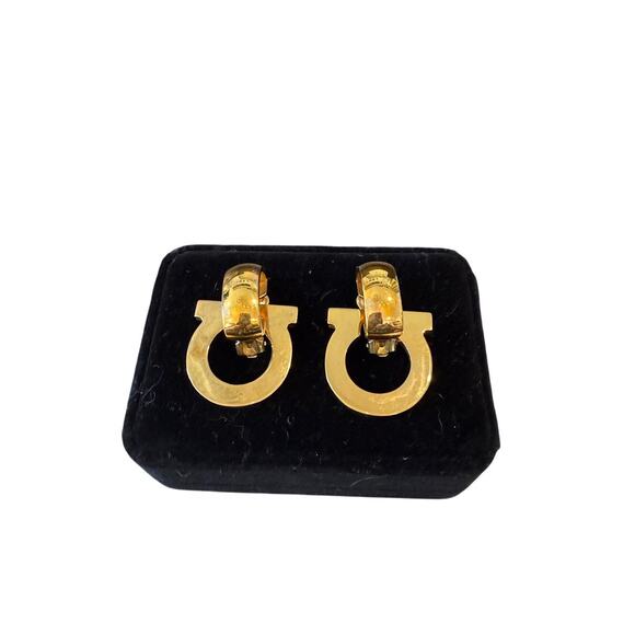 Salvatore Ferragamo Jewelry - Ferragamo Gancini Vintage Gold Clip-On Earrings*Bright and Shiny